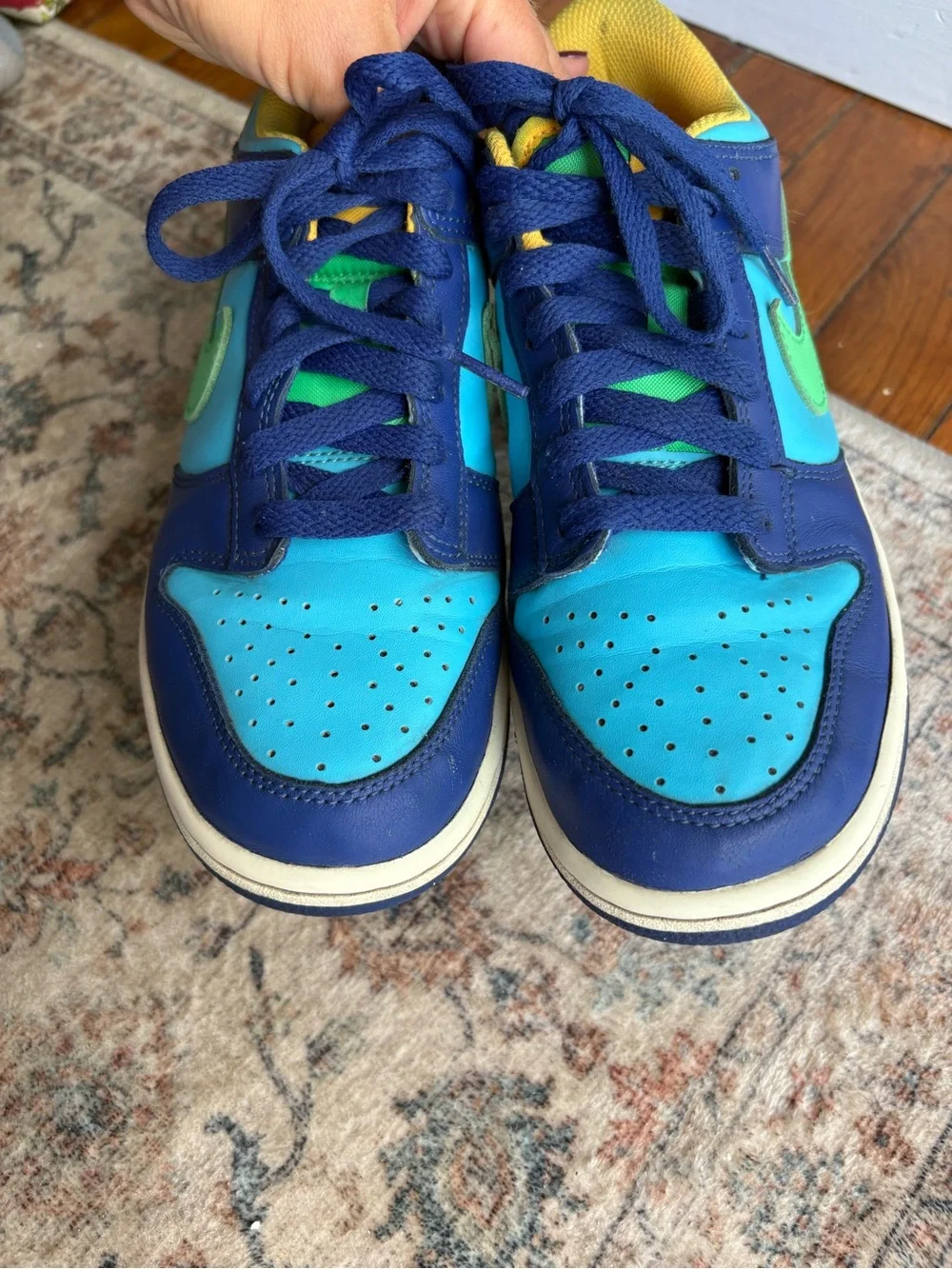 6.5Y Nike Dunks Blue & Teal Low-Top Sneakers